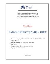 Tình hình hoạt động tại Công ty TNHH xuất nhập khẩu nông sản thanh ngân