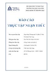 Báo báo thực tập nhận thức tại ngân hàng thương mại cổ phần Á Châu chi nhánh Văn Lang