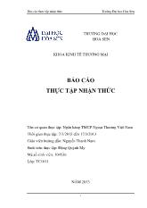 Báo cáo thực tập nhận thức ngân hàng thương mại cổ phần Ngoại Thương Việt Nam