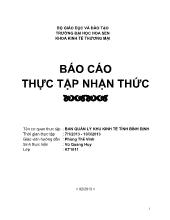 Báo cáo Thực tập nhận thức tại ban quản lý khu kinh tế tỉnh Bình Định