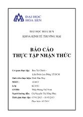 Báo cáo Thực tập nhận thức tại ban tài chính – Liên đoàn lao động TP Hồ Chí Minh