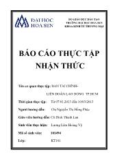 Báo cáo thực tập nhận thức tại ban tài chính liên đoàn lao động TP Hồ Chí Minh