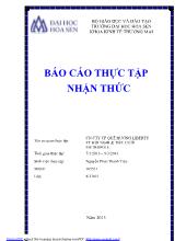 Báo cáo Thực tập nhận thức tại chi nhánh công ty CP quê hương liberty – Trung tâm hội nghị và tiệc cưới metropole
