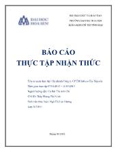 Báo cáo Thực tập nhận thức tại Chi nhánh Công ty cổ phần thương mại Sabeco Tây Nguyên