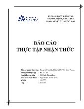 Báo cáo Thực tập nhận thức tại Công ty Cổ phần Đầu tư sản xuất - Thương mại Kim Phong