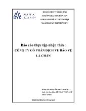 Báo cáo Thực tập nhận thức tại công ty cổ phần dịch vụ bảo vệ lá chắn