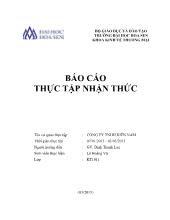 Báo cáo thực tập nhận thức tại Công ty TNHH Kiên Nam