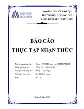 Báo cáo Thực tập nhận thức tại công ty TNHH quảng cáo an Hiệp Phát