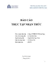 Báo cáo Thực tập nhận thức tại công ty TNHH sản xuất thương mại Lam Ngọc