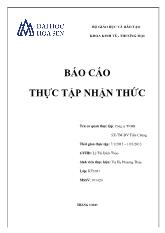 Báo cáo Thực tập nhận thức tại Công ty TNHH sản xuất - Thương mại - Dịch vụ Tiến Chung