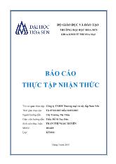 Báo cáo thực tập nhận thức tại Công ty TNHH Thương mại và xây lắp Nam Yên