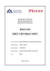 Báo cáo Thực tập nhận thức tại công ty TNHH thương mại - Dịch vụ và may mặc Trương Thanh Minh
