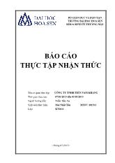 Báo cáo Thực tập nhận thức tại công ty TNHH Tiến Nam Khang