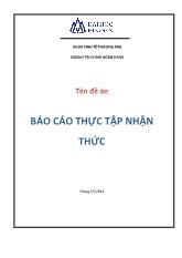 Báo cáo thực tập nhận thức tại Ngân hàng nông nghiệp và phát triển nông thôn chi nhánh huyện Châu Thành, Tỉnh Đồng Tháp
