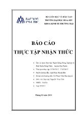 Báo cáo Thực tập nhận thức tại ngân hàng nông nghiệp và phát triển nông thôn – Huyện Tân Phƣớc