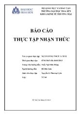 Báo cáo Thực tập nhận thức tại ngân hàng thương mại cổ phần Á Châu