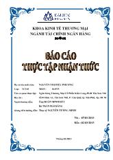 Báo cáo thực tập nhận thức tại ngân hàng thương mại cổ phần Kiên Long - Phòng giao dịch Tân Sơn Nhì