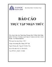 Báo cáo Thực tập nhận thức tại ngân hàng Thương Mại Cổ Phần Xuất Nhập Khẩu Việt Nam (Vietnam Export Import Commercial Joint - Stock Bank) - Chi Nhánh Bình Phú