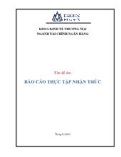Báo cáo Thực tập nhận thức tại Ngân hàng thương mại cổ phần Xuất Nhập Khẩu Việt Nam - Chi nhánh Sài Gòn