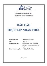 Báo cáo Thực tập nhận thức tại ngân hàng thương mại Sài Gòn Hà Nội phòng giao dịch Gò Vấp
