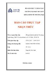 Báo cáo Thực tập nhận thức tại Phòng Kinh doanh thẻ Tín dụng