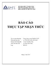 Báo cáo Thực tập nhận thức tại Tổng công ty may Nhà Bè - Công ty cổ phần