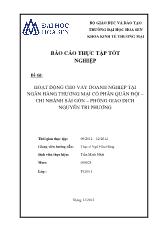 Đề tài Hoạt động cho vay doanh nghiệp tại ngân hàng thương mại cổ phần quân đội – Chi nhánh sài gòn – Phòng giao dịch nguyễn Tri Phương