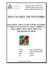 Đề tài Hoạt động cho vay đối với hộ gia đình, cá nhân tại ngân hàng nông nghiệp và phát triển nông thôn Việt Nam chi nhánh Tân Bình