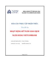 Hoạt động kế toán giao dịch ngân hàng Vietcombank