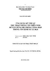 Luận văn Ứng dụng kỹ thuật thu thập thông tin trên web để xây dựng hệ thống tổng hợp thông tin kinh tế xã hội