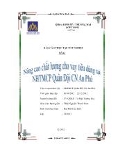 Nâng cao chất lượng cho vay tiêu dùng tại Ngân hàng thương mại cổ phần Quân Đội Chi nhánh An Phú