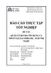 Quản lý rủi ro tín dụng cá nhân tại sacombank – Phòng giao dịch Thị Nghè