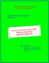 Vai trò của luật trong sự phát triển của thị trường chứng khoán