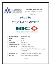 Báo cáo Thực tập nhận thức tại Tổng công ty bảo hiểm BIDV