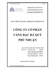Đề án Phân tích quy trình quản trị nhân sự công ty cổ phần vàng bạc đá quý Phú Nhuận