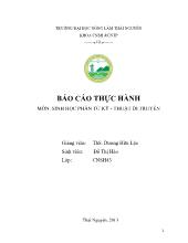 Báo cáo Thực hành môn Sinh học phân tử kỹ thuật di truyền
