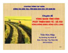 Chuyên đề Tổng quan tình hình phát triển kinh tế xã hội vùng đồng bằng sông Cửu Long