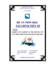 Đề án Nghiên cứu nghiệp vụ thị trường mở của ngân hàng Nhà nước Việt Nam giai đoạn 2007-2011