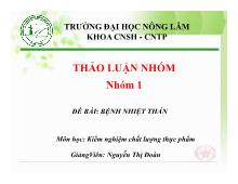 Đề tài Bệnh nhiệt thán