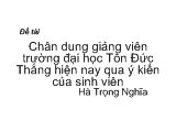 Đề tài Chân dung giảng viên trường đại học Tôn Đức Thắng hiện nay qua ý kiến của sinh viên