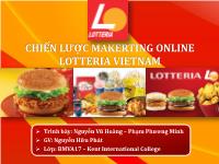 Đề tài Chiến lược makerting online lotteria vietnam