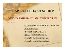 Đề tài Công ty TNHH hai thành viên trở lên