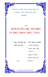Đề tài Dinh dưỡng học tìm hiểu về thực phẩm chức năng