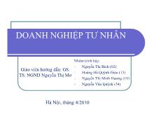 Đề tài Doanh nghiệp tư nhân