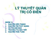 Đề tài Lý thuyết quản trị cổ điển