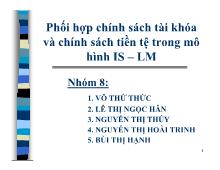Đề tài Phối hợp chính sách tài khóa và chính sách tiền tệ trong mô hình IS – LM