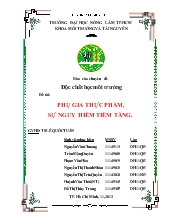 Đề tài Phụ gia thực phẩm, sự nguy hiểm tiềm tàng