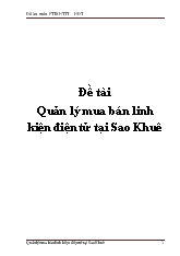 Đề tài Quản lý mua bán linh kiện điện tử tại Sao Khuê