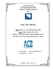 Đề tài Thực trạng sử dụng công cụ tài chính phái sinh để phòng ngừa rủi ro tỷ giá tại ngân hàng thương mại cổ phần Á Châu