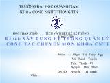 Đề tài Xây dựng hệ thống quản lý công tác chuyên môn khoa Công nghệ thông tin